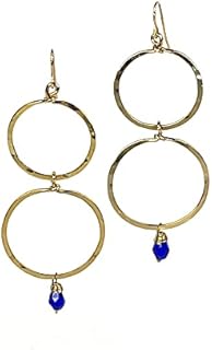 Gold-Colored Dangle Statement Fashion Earrings for womens. Lightweight Statement Accessories with a Pop of Colorful Stones.