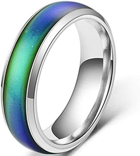 Jude Jewelers 4mm Stainless Steel Temperature Sensative Color Changing Wedding Band Mood Ring