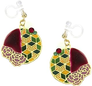 Demon Slayer Kimetsu original clip-on Earrings Resin kimono for womens girl teen Tanjiro Kocho Shinobu Nezuko Rengoku made in Japan silicon clip earrings