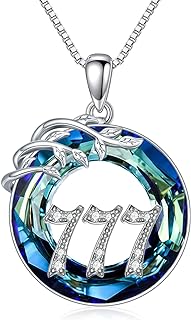 TOUPOP Angel Number Necklace for Women s925 Sterling Silver 000 111 222 333 444 666 555 777 888 999 Lucky Number Pendant Necklaces Crystal Numerology Jewelry Birthday Gifts for Her Girls