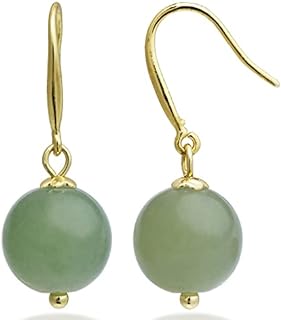Vintage 925 Sterling Silver Jade Dangle Earrings for Women, Natural Green Hetian Jade Drop Earring Hook Jewelry Lucky Chinese Gift for Her (Dangle)