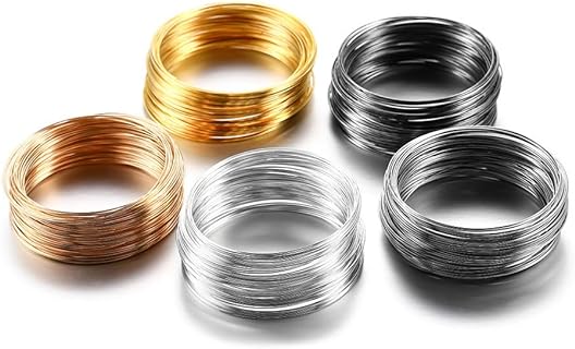 500 Loops Memory Wire,Jewelry Craft Wire,Multicolor Jewelry Wire for Wire Wrapping Beading Necklace Bracelet Earring DIY Art Crafts(0.6mm Thickness)