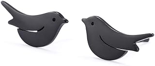 Women's Amaxer Stainless Steel Bird Design Stud Earrings with Push Back Closure - Perfect Birthday Gift for Girls
