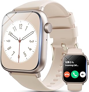 LOVAME スマートウォッチ, 1.85インチHD画面＆通話機能, GPS内蔵, 100+スポーツモード, レディース＆メンズ向け, IP67防水, 母/妻/彼女のギフトに最適