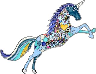 Charming Enamel Alloy Unicorn Brooch with Secure Pin Clasp, Ideal Accessory for Women and Girls with Whimsical Flair