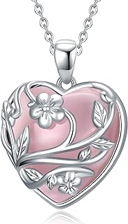 Sterling Silver Rose Quartz Heart Pendant Necklace with Cable Chain and Box Clasp, Ideal Gift for Women and Girls, Designed for Emotional Healing