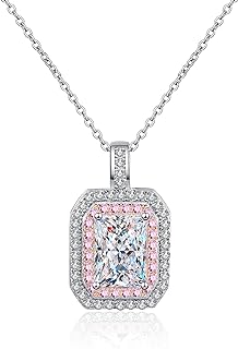Elegant 18K White Gold Cable Chain Necklace with Diamond Cluster Pendant for Her - Square Design