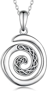 Celtic Spiral Pendant Necklace in 925 Sterling Silver with Sturdy Cable Chain and Secure Spring Ring Clasp - Ideal Gift for Women and Wives