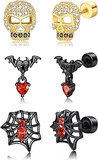 Hanreshe 3PCS Titanium Butterfly, Honeybee and Snake Stud Earrings Hypoallergenic Natural Zircon Butterfly, Honeybee and Snake Women Gift