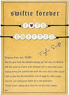 2pcs TS Album Inspired Beaded Bracelet Set for Women Girls Eras Outfits Jewelry Gifts for Singer Fans 1989 Lover Speak Now Fearless Evermore Antihero Folklore Bracelet Music Jewelry