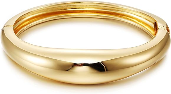 TONLUYAX Gold Silver Bracelet Bangle for Women Men Cuff Bangle Chunky Bangles