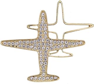 Airplane Brooch Pin Aircraft Brooch Rhinestone Airplane Brooch Pin Badge Pin Airplane Aviation Pilot Miniature Aircraft Flight Aviator Plane Pin Brooch Jewelry