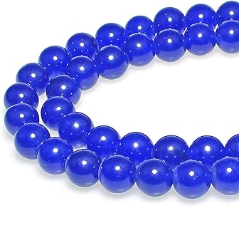 Natural Stone Beads Sapphire Jade Round Loose Beads for Jewelry Making DIY Bracelet Necklace (4mm)