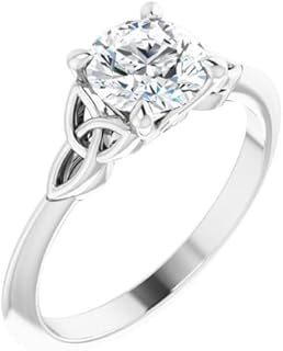 1 Carat Lab Grown Diamond Engagement Ring with White Gold Metal and Celtic Trinity Knot Design