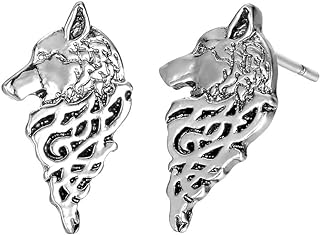 BELUCKIN Vintage Animal Wolf Stud Earrings Wolf Jewelry for Women
