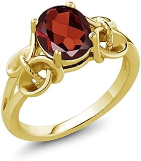 18K Yellow Gold Plated Oval Blue Opal January Birthstone Engagement Ring for Women, Available in Size 5-9