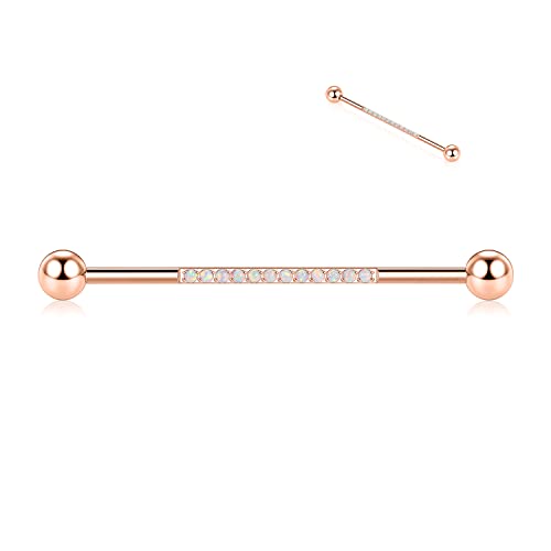 14G Industrial Piercing Jewelry Surgical Steel Industrial Barbell Industrial Bars Industrial Earrings Conch Helix Cartilage Piecing Jewelry 1 1/2 Inch 38mm