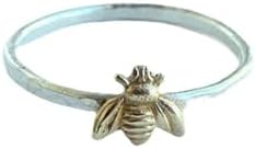 Cute Gold Tiny Honey Bee Ring Jewelry for Women Wedding Band Ring Animal Lucky Honey Bee Knuckle Ring Proposal Promise Wedding Engagement Ring