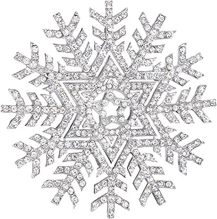 EVER FAITH Austrian Crystal Winter Snowflake Flower Star Elegant Brooch Pin Clear