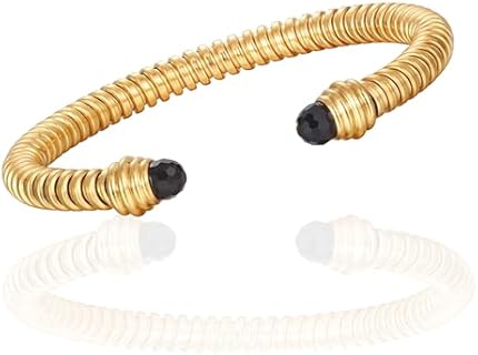 Lobster Claw Clasp Cable Cuff Bracelet, Women's Adjustable Accessory in Gold and Silver, Crafted with 316 Stainless Steel Cable Chain, Minimalist Design