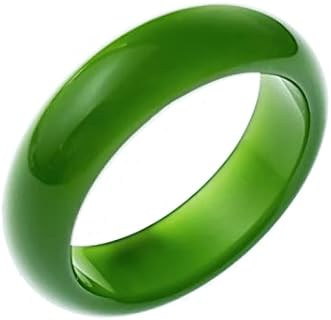 Jade Ring- Natural Green/White Hetian Jade, Green Jade Rings for Women Men, Jade Jewelry Crafts Gifts for Women(Ring Size:5-12)