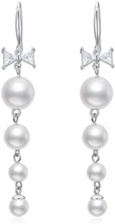 925 Sterling Silver Lever Back Long Baroque Pearl Drop Earrings for Women and Girls - Elegant & Versatile Pearl Tassel Design