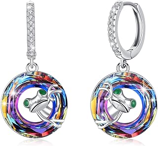 Women's Sterling Silver Drop Earrings with French Clip Backing - Beautifully Designed Frog Stud Earrings with Daisy, Butterfly, and Celtic Snake Designs