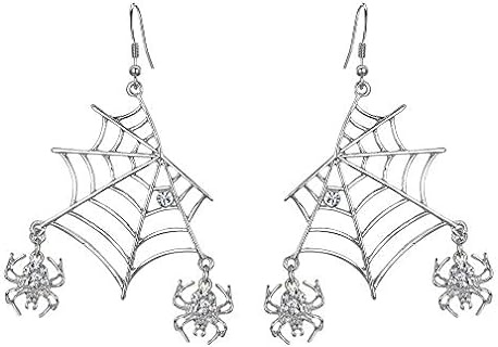 EVER FAITH Austrian Crystal Spider Dangle Earrings with French Wire Back Finding and Vivid Spider Hollow Web Design