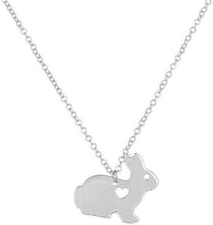Lovable Bunny Pendant Necklace in Copper with Cable Chain and Lobster Clasp