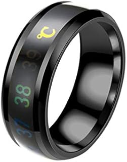 Titanium Steel Smart Wedding Ring with Real-Time Temperature Monitor Feature for Couples - Adjustable Size, Versatile Design