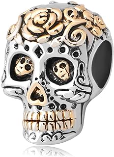 Copper Clasp Women's Paracord Bracelet Charm - MiiFort Sugar Skull / Dia De Los Muertos Design - Perfect for Christmas and Birthday Gifts