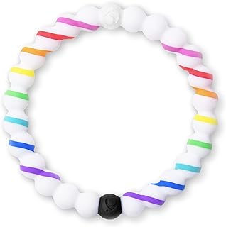 Unisex Lokai Pride Silicone Beaded Bracelet with Bead Chain Slide - Sterling Silver, Symbolic Design for Balance & Hope - Comfortable, Slide-On Fit