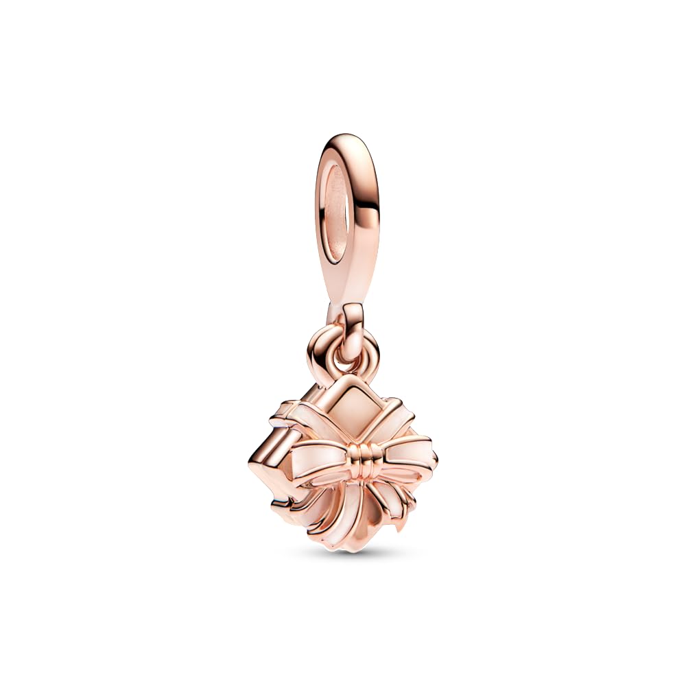 Pandora Happy Birthday Gift Openable Dangle Charm - Bracelet Charm Me & Moments Bracelets - Stunning Women's Jewelry - 14k Rose Gold & Enamel - With Gift Box
