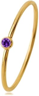 Birthstone Rings for Women Non Tarnish Trendy Stackable Birthstone Ring Non Tarnish Gold Birth Stone Rings Gifts Jewelry for Mothers Daughter Birthday Bridesmaid