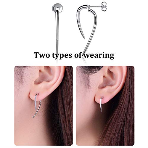 925 Sterling Silver Lotus Flower Colorful Topaz Ear Jacket Front and Back Stud Earrings for Women (with Gift Box)