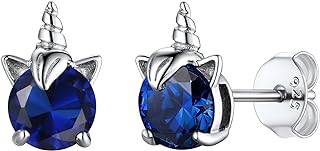 SILVERCUTE 925 Studs for Girls, Cute Animal Earrings Dainty Sterling Silver Unicorn Earrings for Women Girls