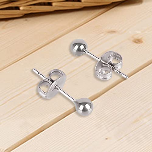Ball Stud Titanium Earrings,Hypoallergenic for Women Girls High Polished Colored for Sensitive Ears, 3mm and 4mm Pure Titanium Nickel-Free Lead-Free