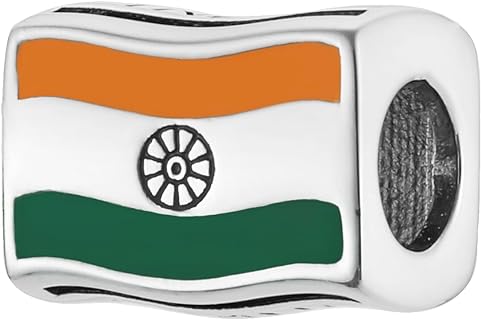 Flags Travel Country 925 Sterling Silver Charm Bead For Pandora & Similar Charm Bracelets or Necklaces