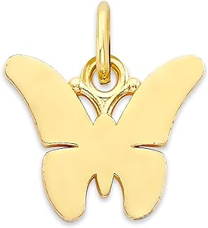 10k Gold Charm Bracelet with Jump-Ring Clasp, Charming Butterfly Design for Women, Authentic Yellow Gold Material, Made in USA