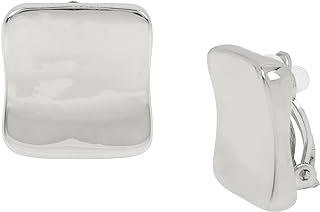 Robert Lee Morris Soho Women's Modern Square Clip-On Earrings - Durable Metal Design, Comfortable Non-Pierced Back Finding
