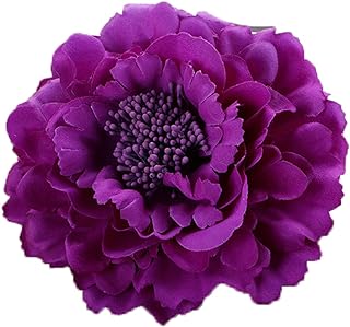 HC-01 Floral Fall Peony Flower Hair Clip Flamenco Dancer Pin up Flower Brooch (Purple)