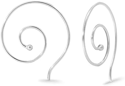 Boma Jewelry Sterling Silver Spiral Pull Through Hoop Earrings