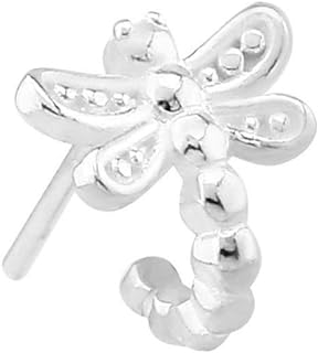 925 Sterling Silver Nose Stud Ring Dragonfly Nose Hugger 22G 20G or 18G