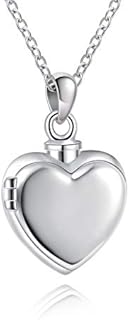 925 Sterling Silver Hold Photo and Ashes Necklace Remembrance Ash Pendant Urn Locket Memorial Cremation Jewelry for Women Keepsake Gift
