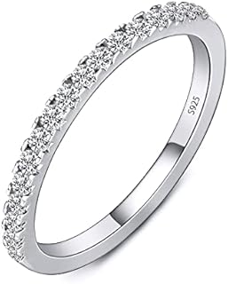 Hypoallergenic Sterling Silver Engagement Ring with Created Moissanite Gems for Women, Unisex Design, Sized 5.5 by FCINOS