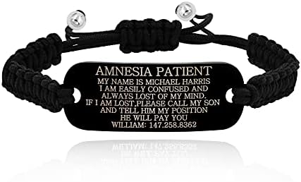 Custom Name Identity Bracelet for Dementia, Handmade Personalized Name Bracelets for Mother Father Grandma Grandpa Y1464