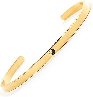 BERGERLIN Bracelet with infinity, heart, anchor, Goa, cross, cross, tree of life, compass, shamrock, peace, yin yang - Symbol bangle