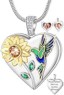 Fanery Sue Heart Locket Necklace that Holds Pictures, Lockets Necklaces Customize Photo Pendant Picture Jewelry for Women Girls