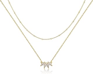 Layered Star Necklaces for Women Trendy, 14K Gold Plated Necklace Simple Star Pendant Choker Necklaces Jewelry Gifts for Women Girls