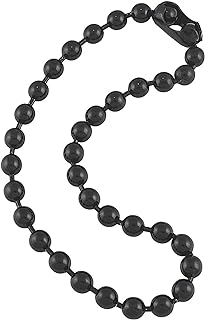 Masculine 9.5mm Stainless Steel Bead Necklace with Ball Clasp for Men, Gunmetal Design, USA Made, Adjustable Length